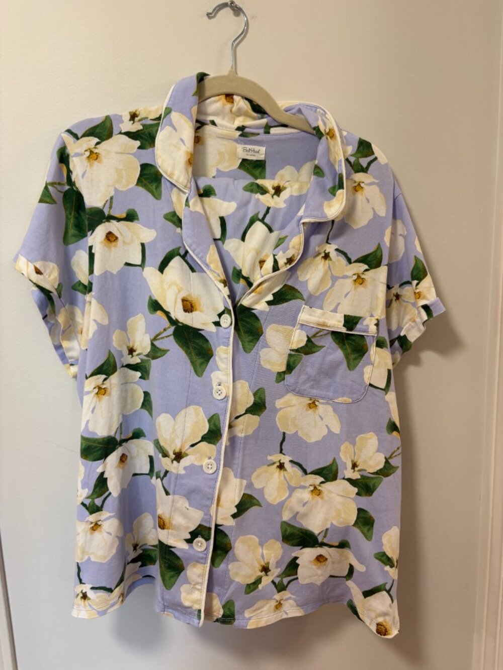 Bed Head Floral Pajama Set PJs Magnolias Flowers Cotton Blend Cute